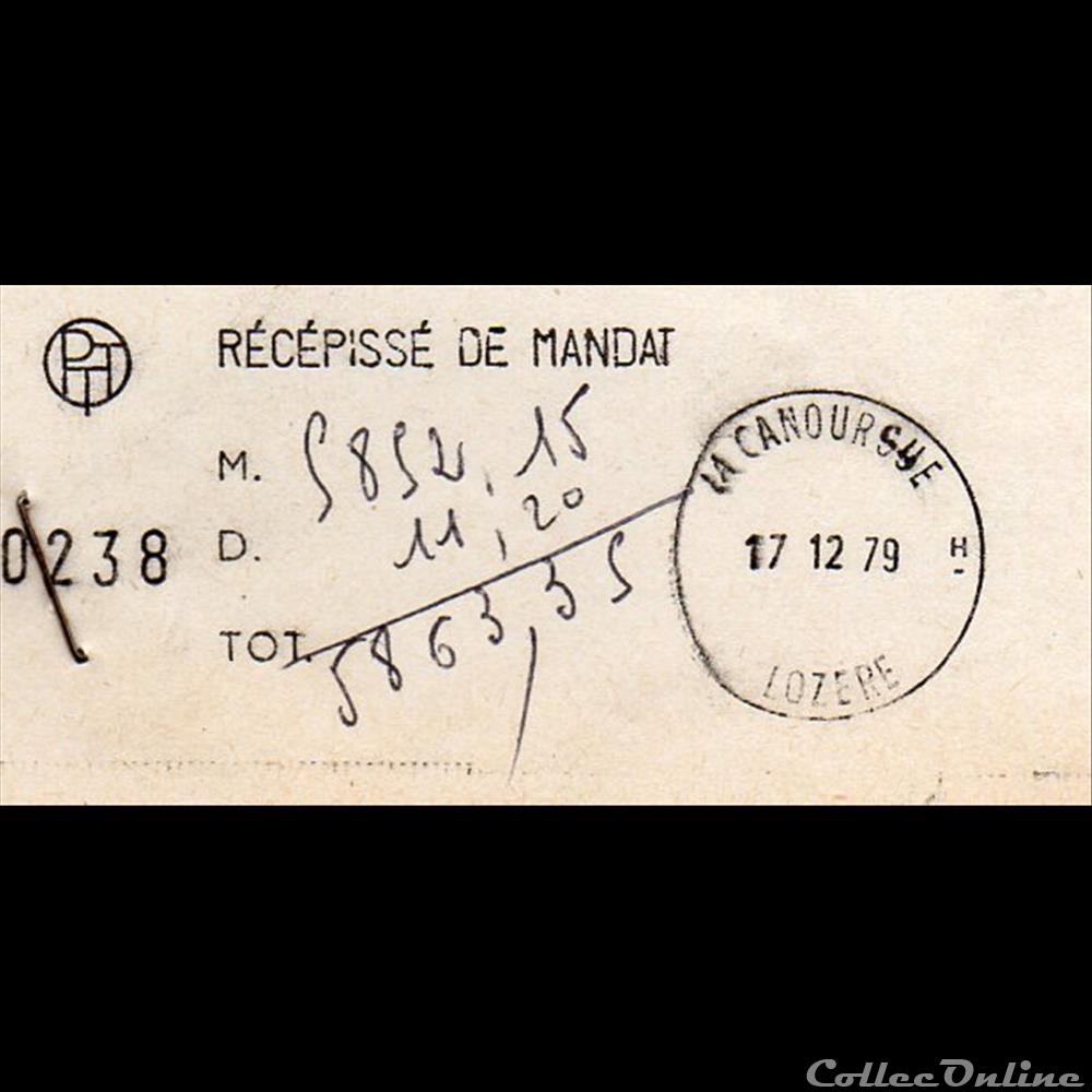 marque postale europe france 1979 la canourgue machine a mandat
