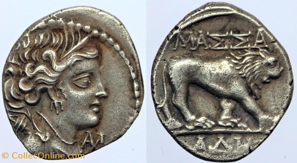 monnaies antiques celtes massalia drachme legere au lion