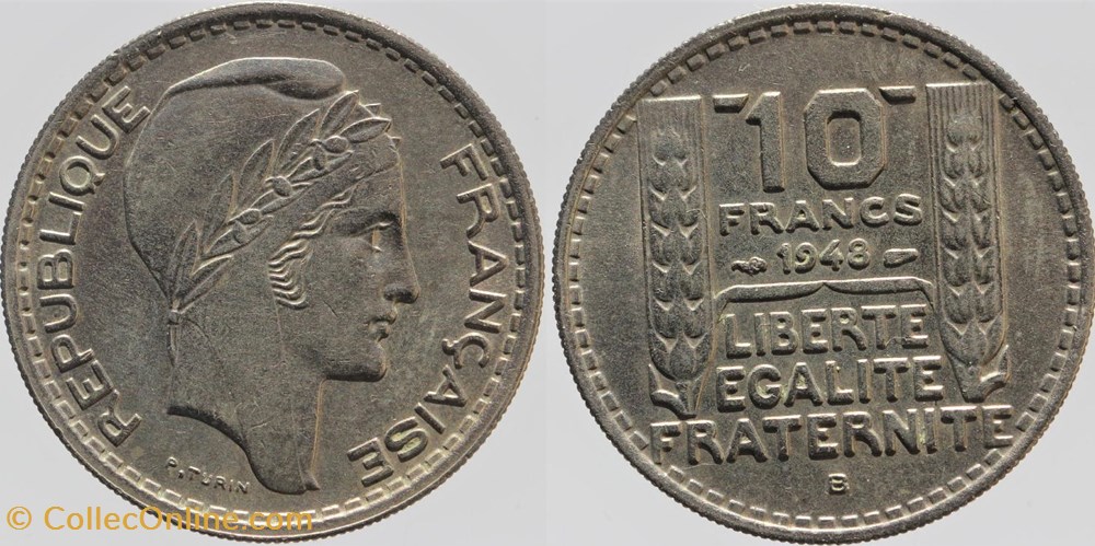 F-362 - Turin - 10 fr. - 1948 B monnaies monde france f 362 turin 10 fr 1948 b