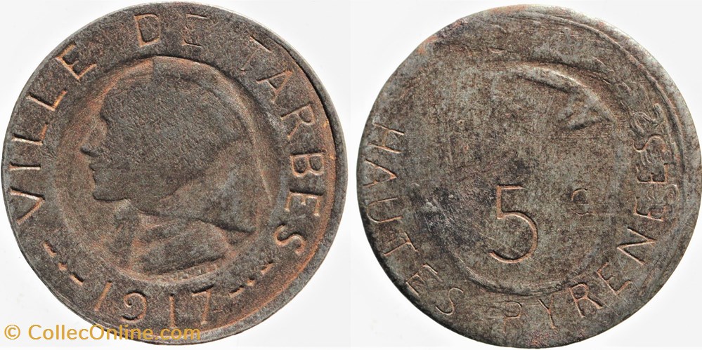 65 - Tarbes - 5 centimes monnaies monde france 65 tarbes 5 centimes
