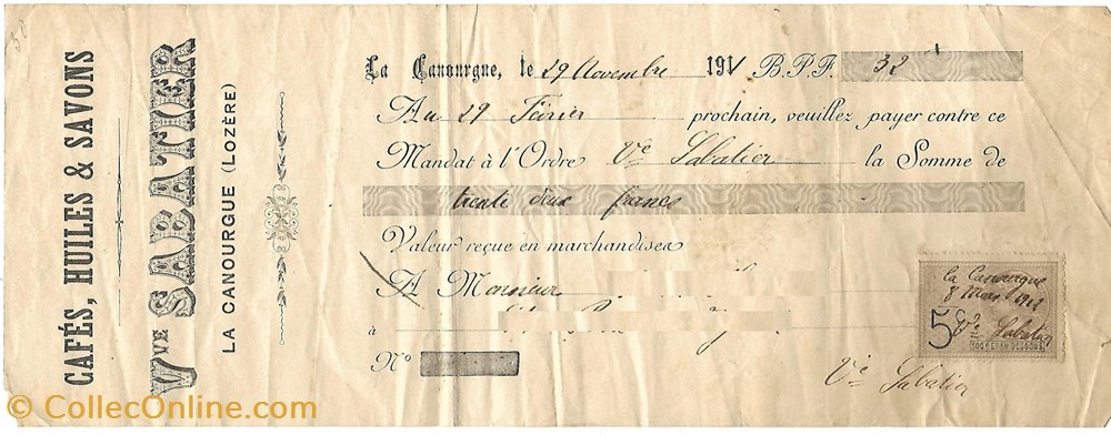 Sabatier, Veuve, 1911 documents anciens factures commerciaux sabatier veuve 1911