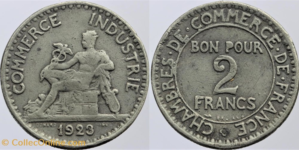 F-267 - Domard - 2 frs. - 1923 fausse monnaies monde france f 267 domard 2 frs 1923 fausse