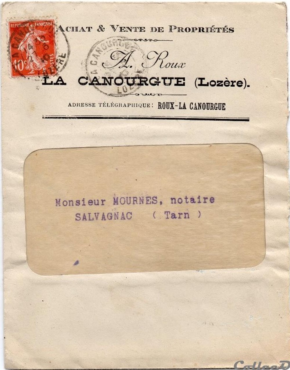 Roux A. (1910) documents anciens factures commerciaux roux a 1910
