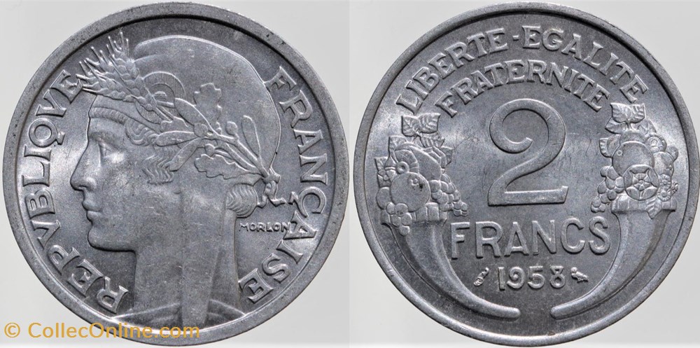 F-269 - Morlon - 2 frs. - 1958 monnaies monde france f 269 morlon 2 frs 1958