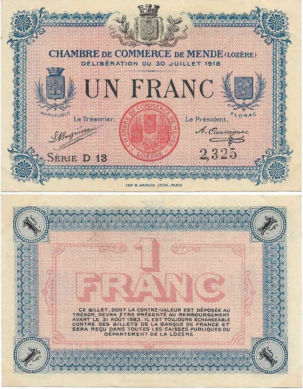 1 franc C.C.M. - Série D13 billets europe france 1 franc c c m serie d13