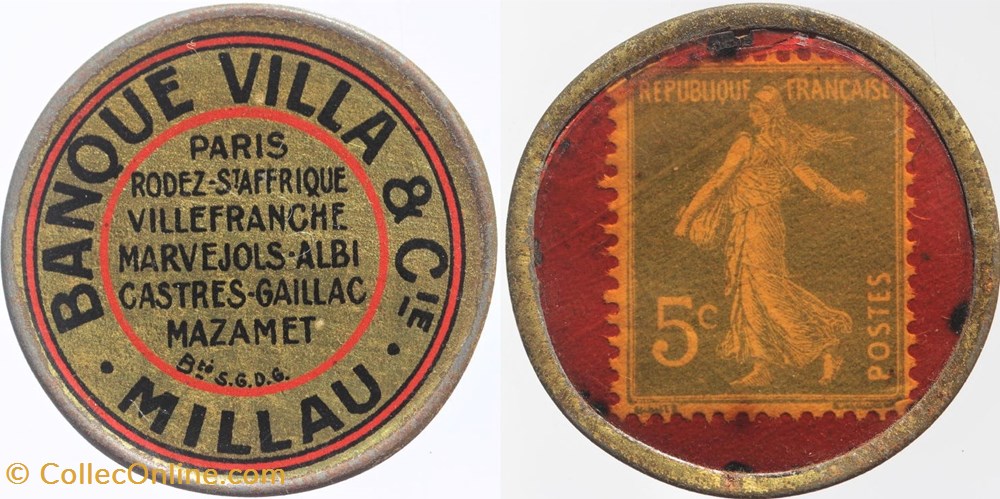 monnaies monde france 12 banque villa cie 5 centimes