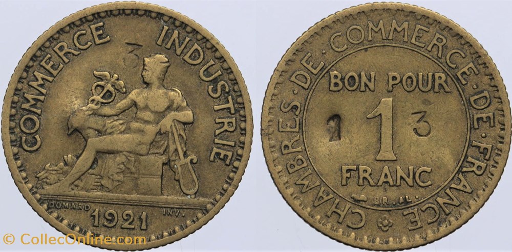 F-218 - Domard - 1 fr. - 1921, test (?) monnaies monde france f 218 domard 1 fr 1921 test