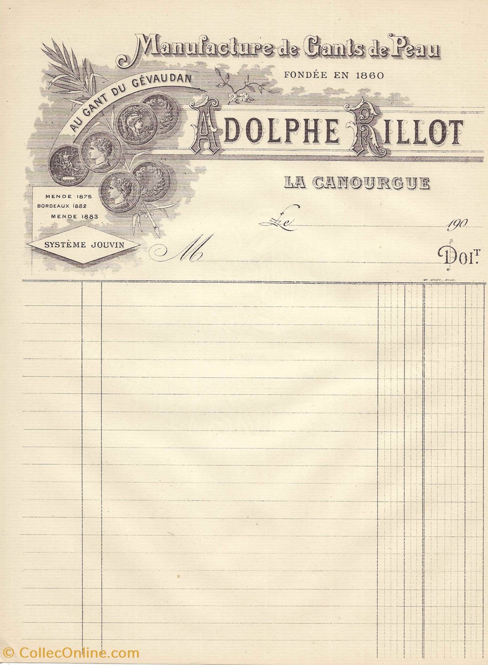 Rillot Adolphe (1900) documents anciens factures commerciaux rillot adolphe 1900