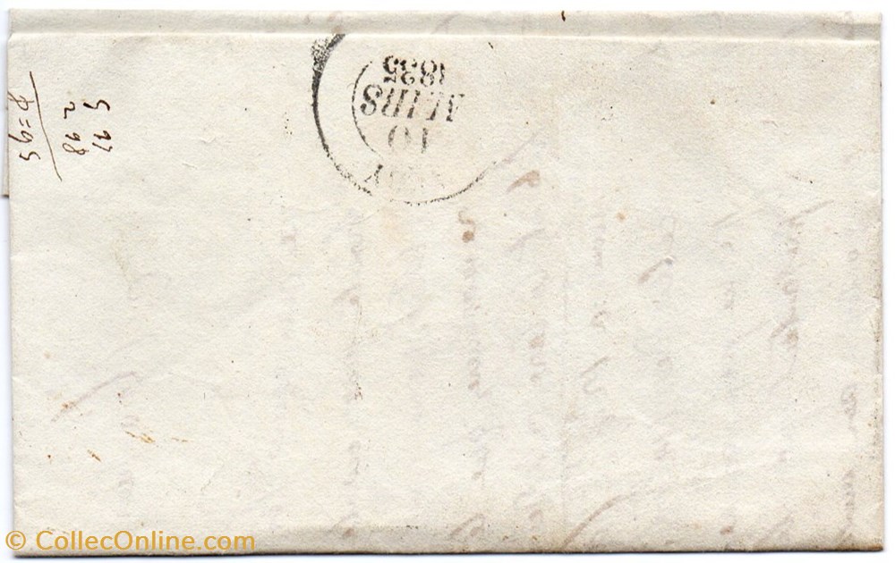 documents anciens marques postales europe 1835 cahet type 12 decime rural