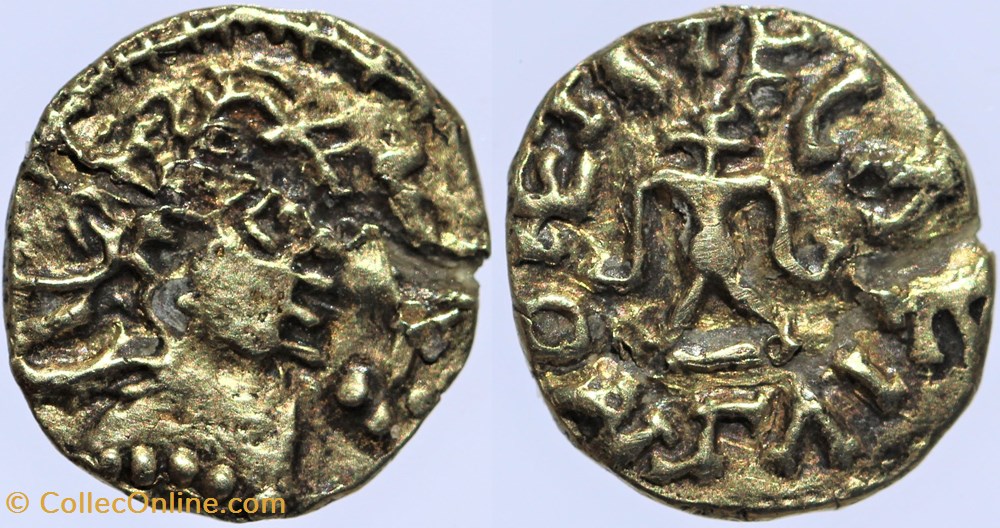 Imitation d'une Elafius de Banassac monnaies europe medievale royaumes francs imitation une elafius de banassac