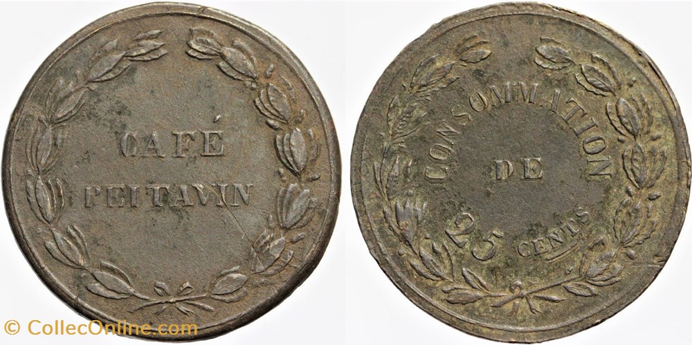 monnaies monde france ni cafe peitavin 25 centimes