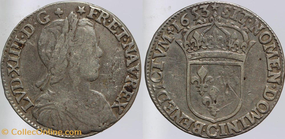 monnaies europe medievale a france royales dy 1470 louis xiv demi ecu 1653 st lo