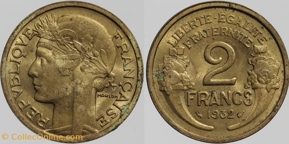 F-268 - Morlon - 2 frs. - 1932 monnaies monde france f 268 morlon 2 frs 1932