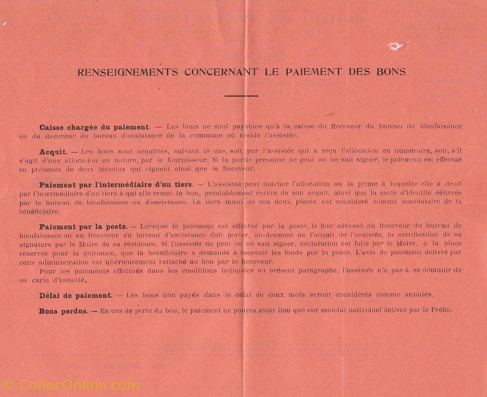 billets europe france bon du bureau de bienfaisance departement de la lozere