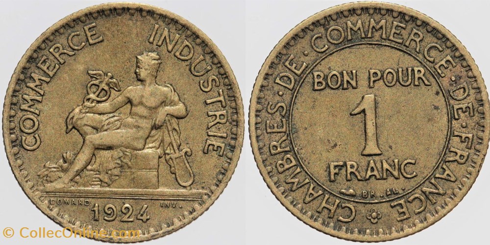 monnaies monde france f 218 domard 1 fr 1924