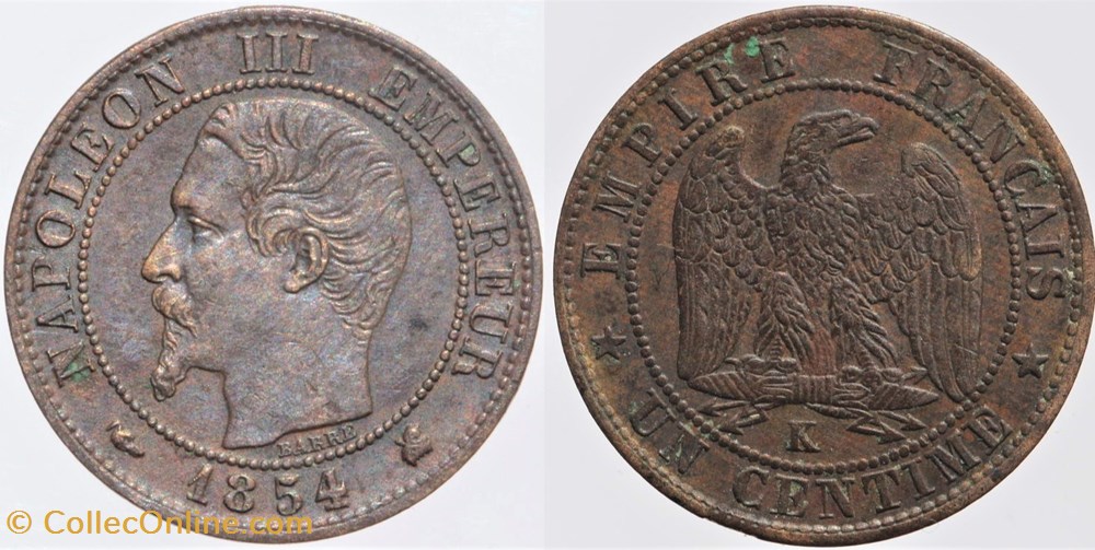 F-102 - Second Empire - 1 centime - 1854 K monnaies monde france f 102 second empire 1 centime 1854 k