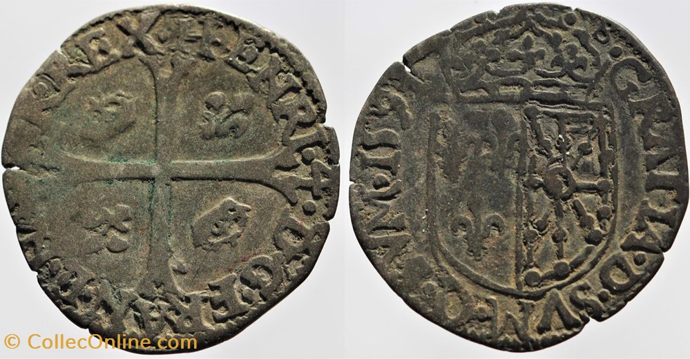 monnaies europe medievale france royales dy 1260 henri iv douzain 1591 st palais