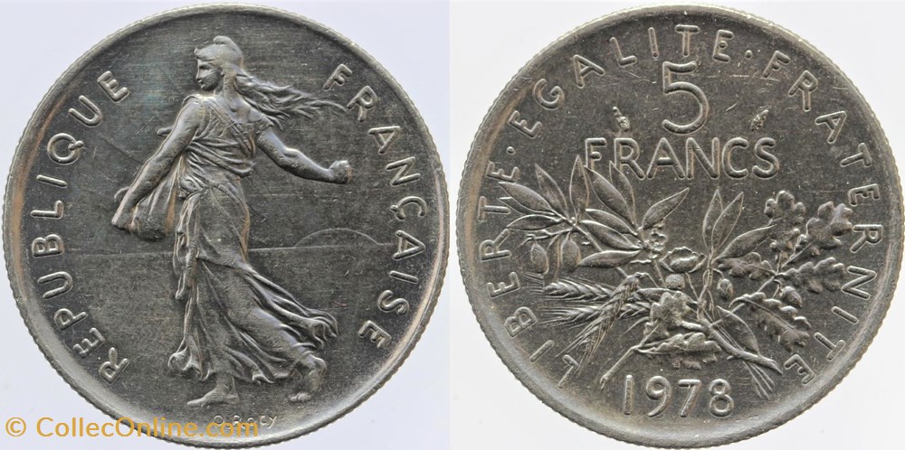 monnaies monde france f 341 roty 5 frs 1978