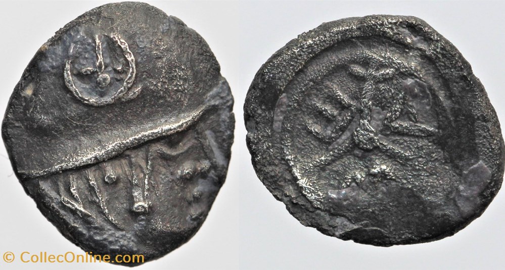 Massalia - Obole à la tête casquée, MAT monnaies antiques av jc ap celtes massalia obole a la tete casquee mat