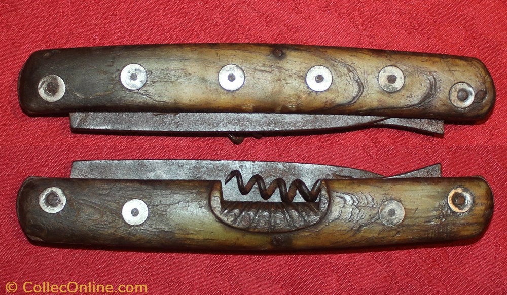 Couteau à tire bouchon, XVIIIe 2 couteaux couteau a tire bouchon xviiie