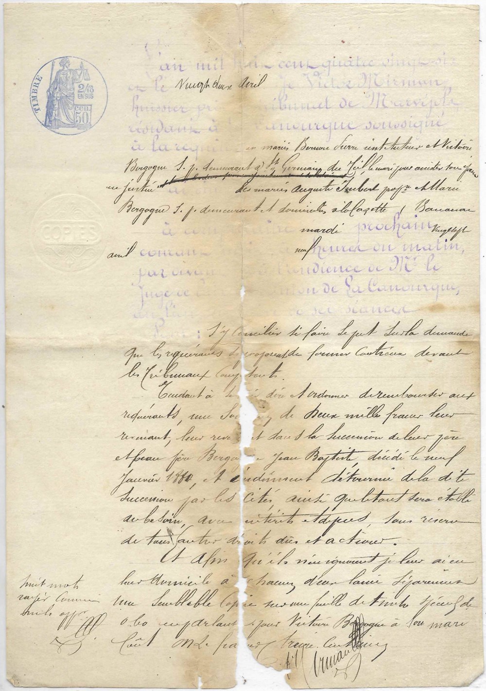 1886 - Remboursement documents anciens autres 1886 remboursement