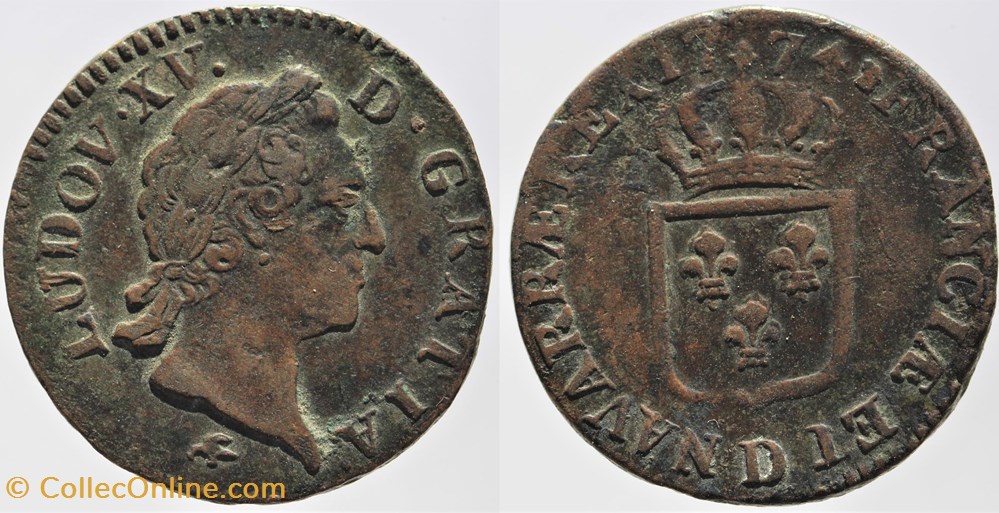 Dy 1699 - Louis XV - Sol - 1774, Lyon monnaies europe medievale a france royales dy 1699 louis xv sol 1774 lyon