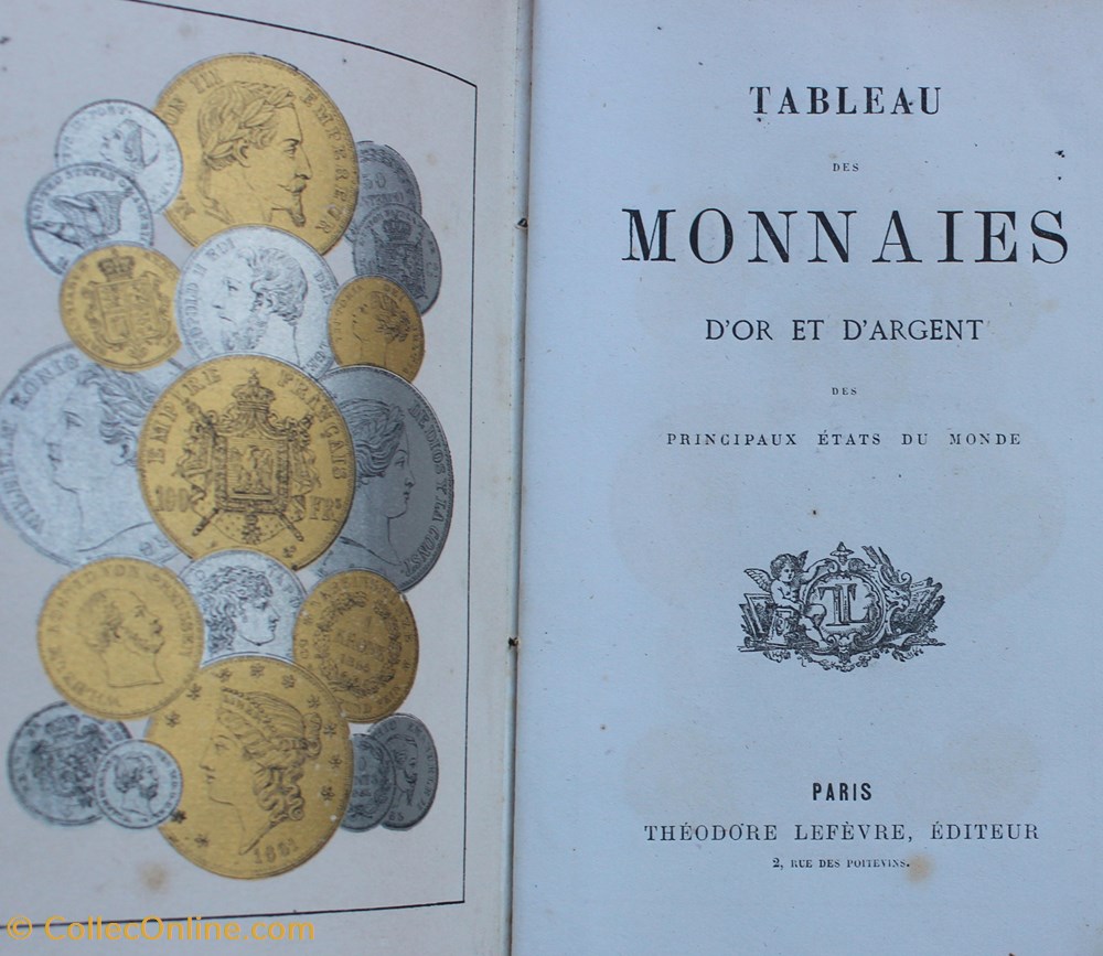 1890 (vers) - Tableau des monnaies... - T. Lefèvre livres ouvrages 1890 vers tableau des monnaies t lefevre