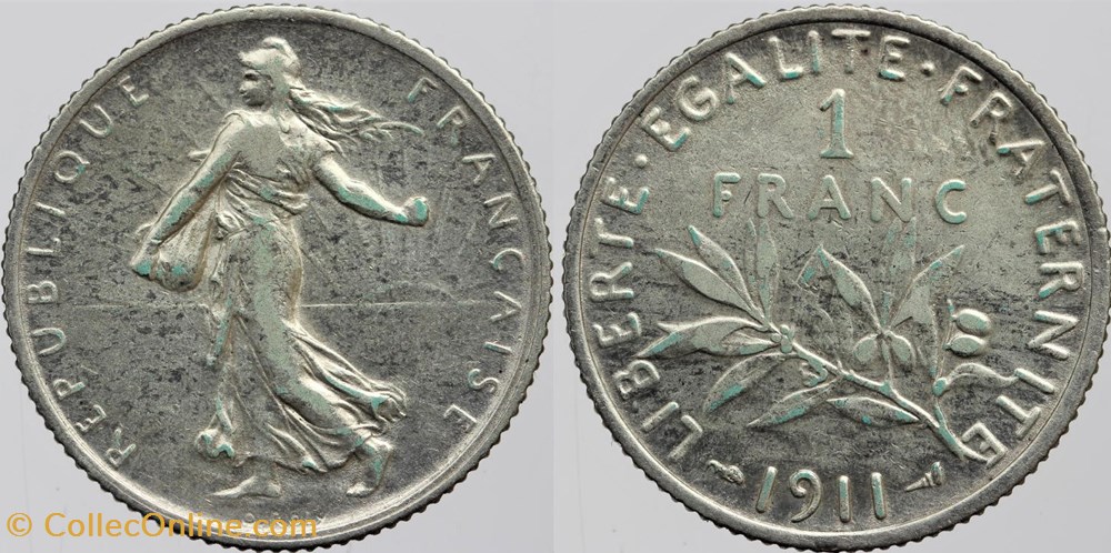 F-217 - Roty - 1 fr. - 1911 monnaies monde france f 217 roty 1 fr 1911