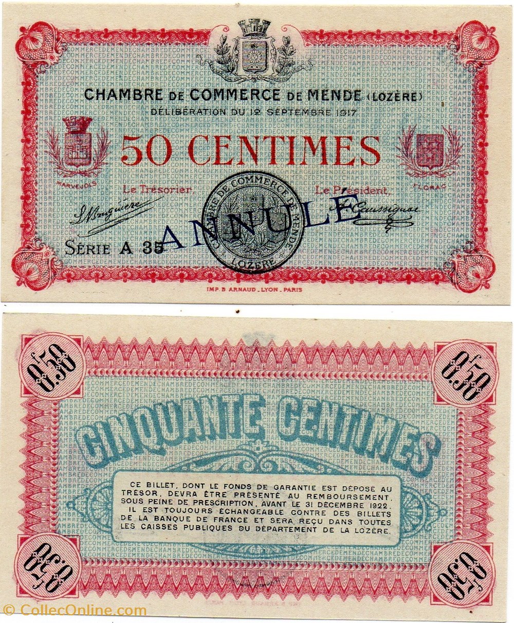 50 cent. C.C.M. - Série A35 annulé billets europe france 50 cent c c m serie a35 annule