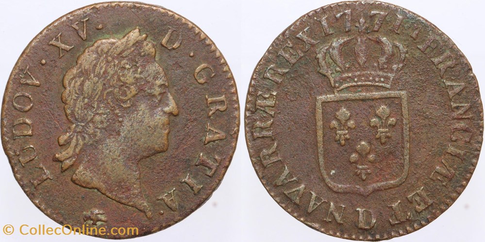 Dy 1699 - Louis XV - Sol - 1771, Lyon monnaies europe medievale a france royales dy 1699 louis xv sol 1771 lyon