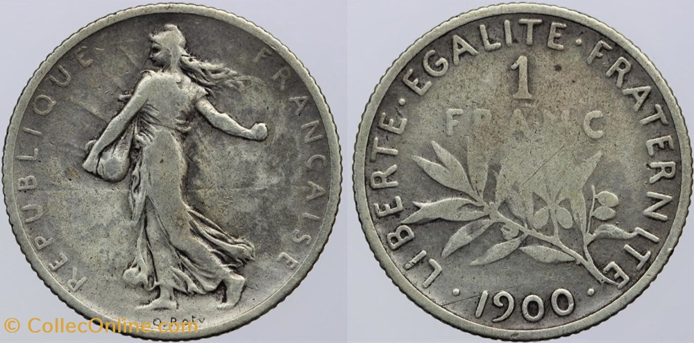 monnaies monde france f 217 roty 1 fr 1900