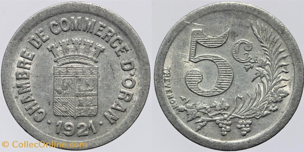 Algérie - Oran - C.C. - 5 centimes monnaies colonies francaises algerie oran c c 5 centimes