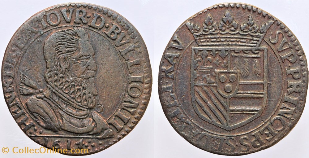 monnaies france feodales ardennes bouillon henri liard 1614