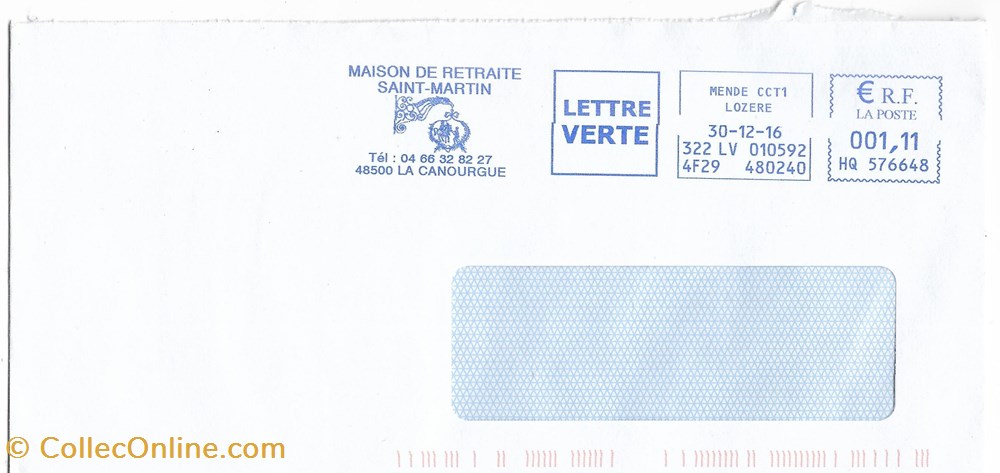 vieux papier marque postale europe 2016 obliteration mecanique maison de retraite