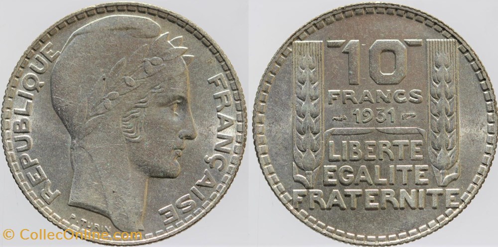 monnaies monde france f 360 turin 10 fr 1931
