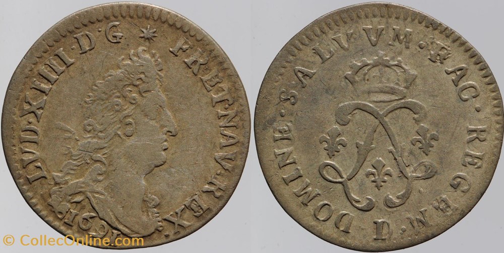 monnaies europe medievale a france royales dy 1519 louis xiv 4 sols 1691 lyon