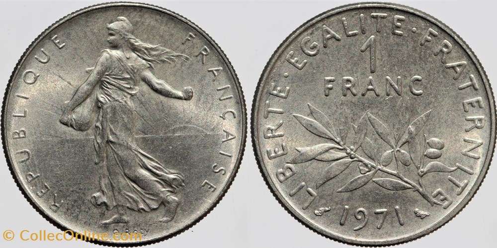 monnaies monde france f 226 roty 1 fr 1971
