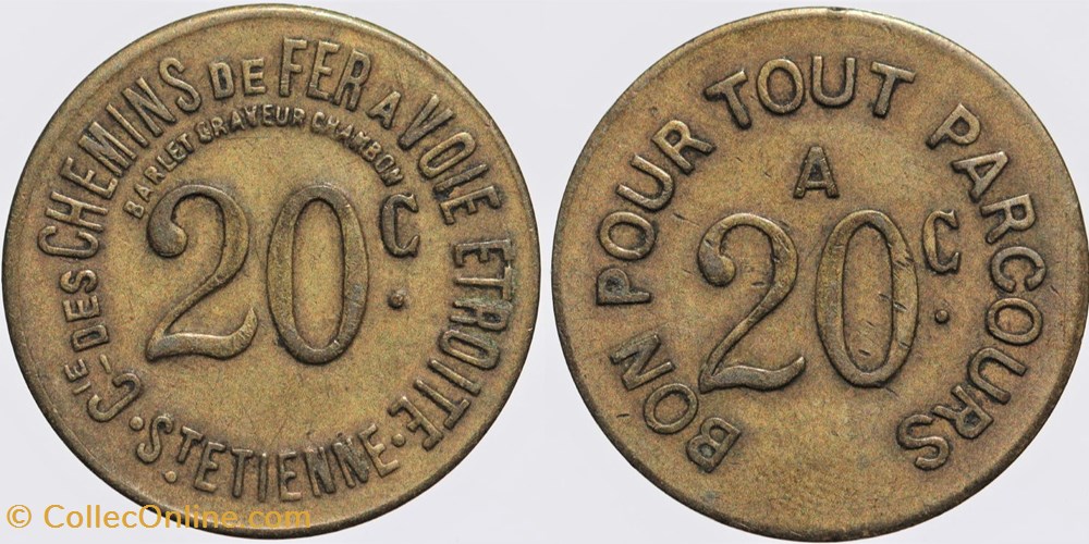 monnaies monde france 42 st etienne c c f 20 centimes