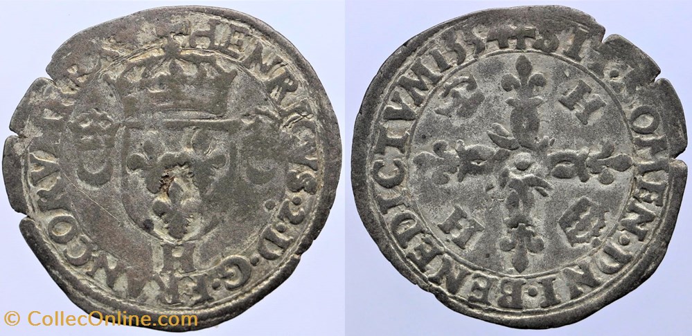 monnaies europe medievale france royales dy 0997 henri ii douzain 1554 la rochelle