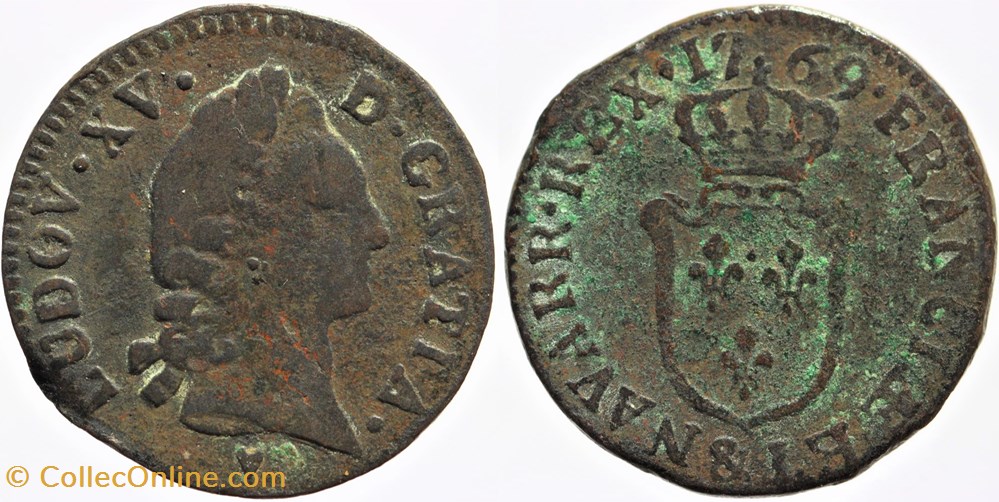 monnaies europe medievale france royales dy 1697 louis xv 1 2 sol 1769 aix