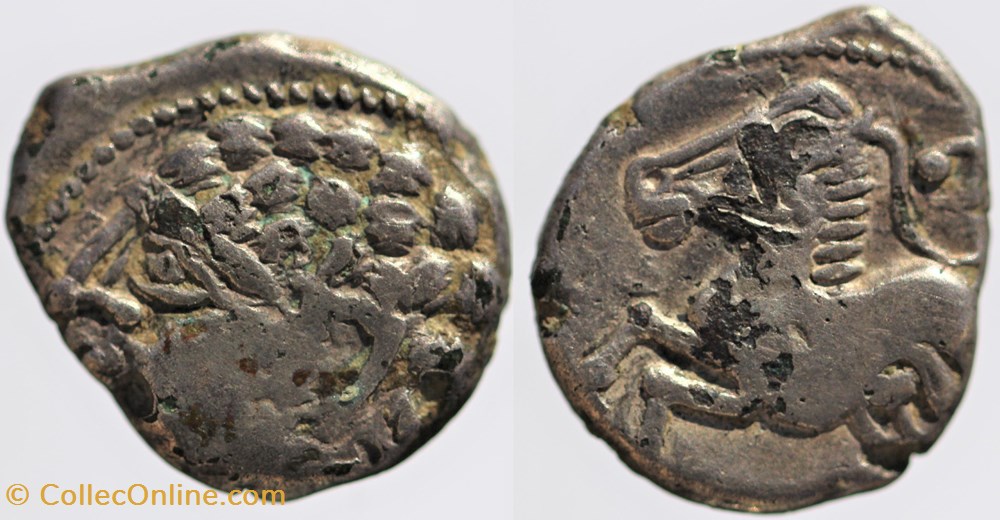 Arvernes - Drachme à l'anneau lisse monnaies antiques av jc ap celtes arvernes drachme a anneau lisse