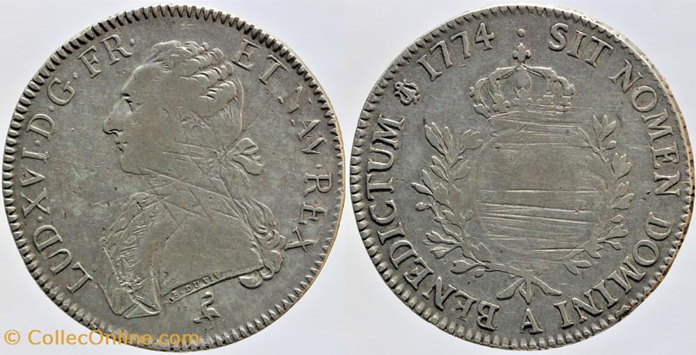 monnaies europe medievale france royales dy 1708 louis xvi ecu 1774 paris pre serie