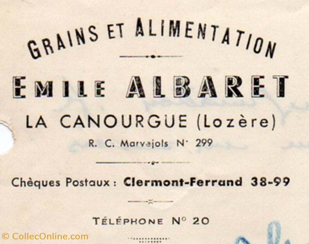 documents anciens factures commerciaux albaret emile 1947