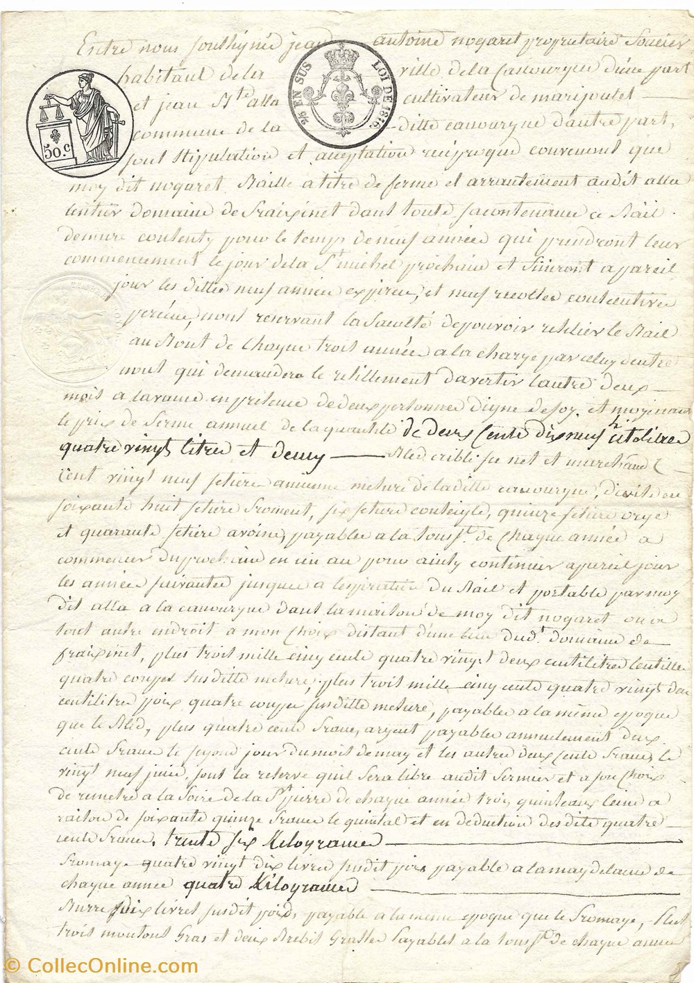 1884 - Augmentation de Bail pour Frainsinet documents anciens autres 1884 augmentation de bail pour frainsinet