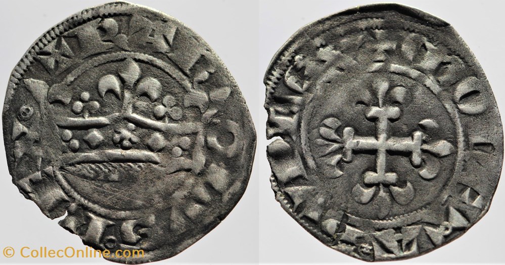 monnaies europe medievale france royales dy 0244b charles iv double parisis