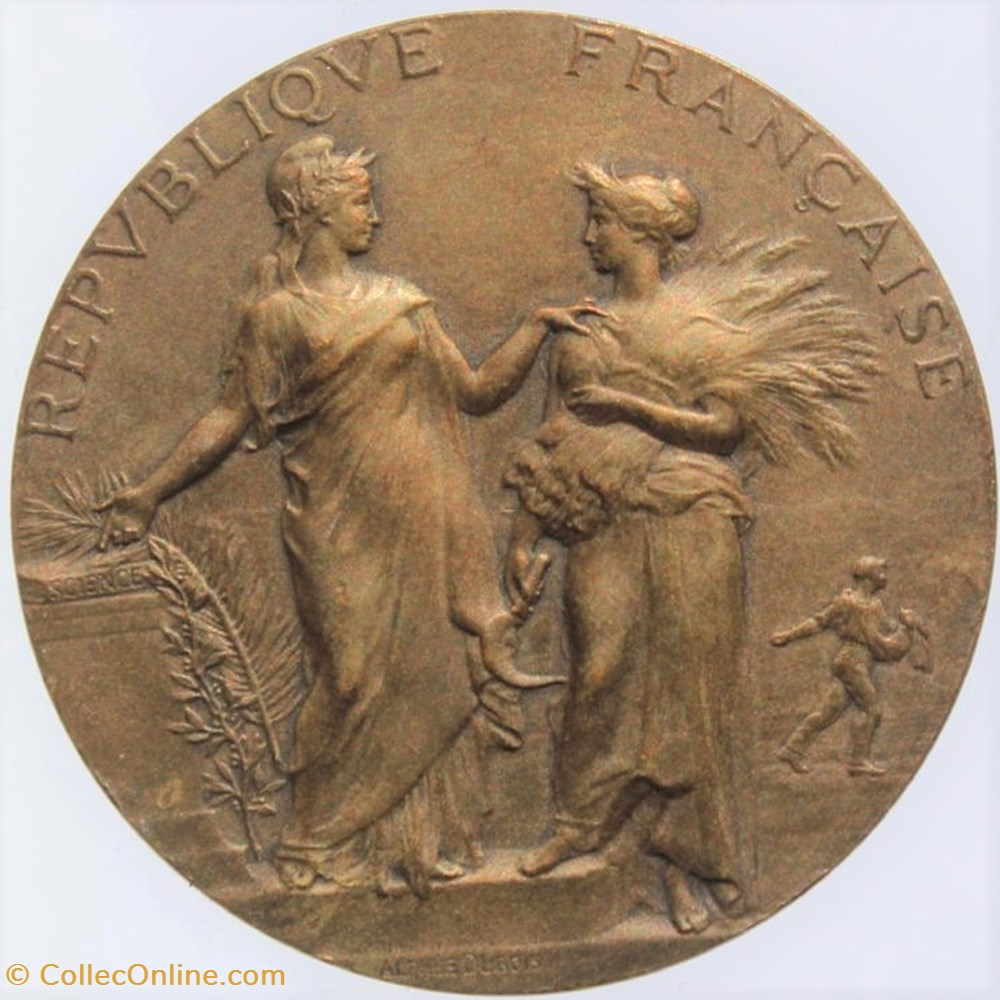 1904-1905 - Concours de prime d'honneur 2 medailles france 1904 1905 concours de prime honneur