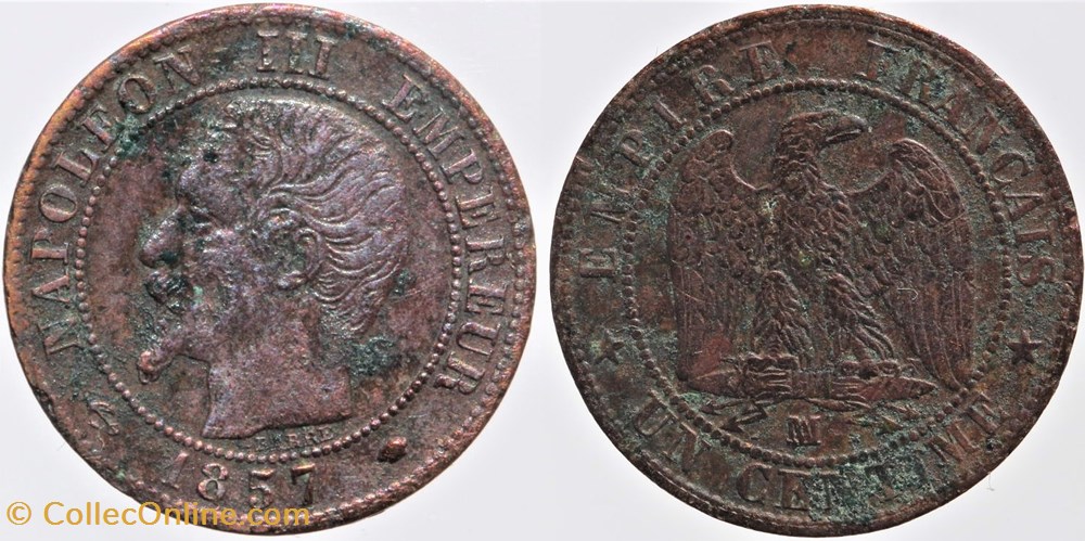 monnaies monde france f 102 second empire 1 centime 1857 ma