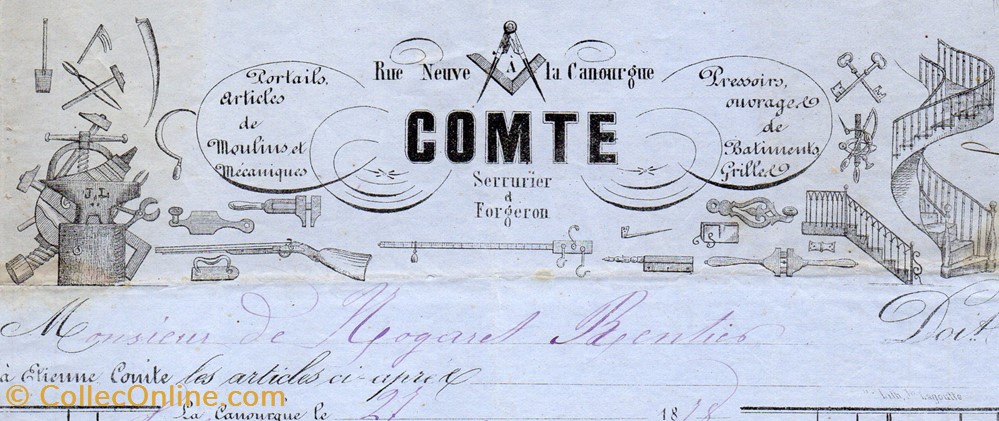 Comte (1878) documents anciens factures commerciaux comte 1878