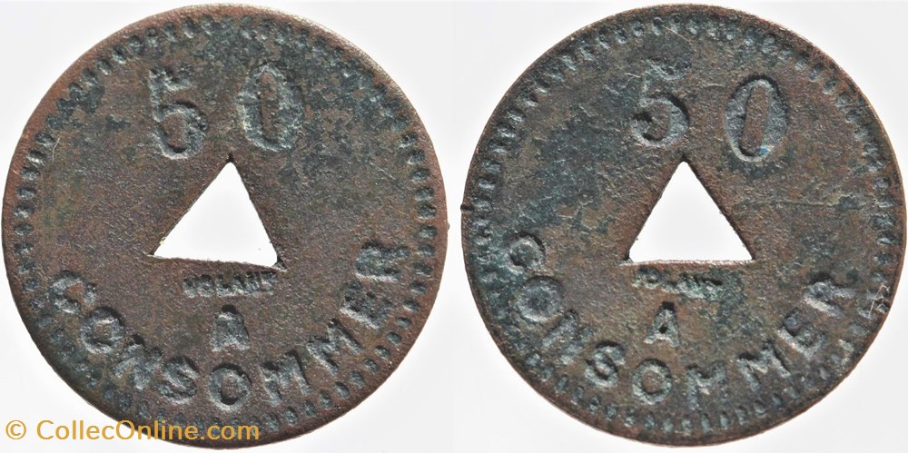 Jeton à consommer - 50 centimes monnaies monde france jeton a consommer 50 centimes