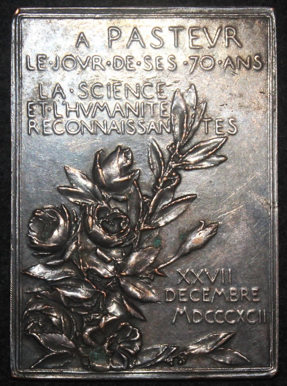 medailles france medaille plaquette louis pasteur 70 ans 1902